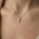 Diamond Cross Pendant Gold 18" Necklace 5/8" Tall Lab Grown
