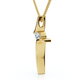Diamond Cross Pendant Gold 18" Necklace 5/8" Tall Lab Grown