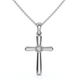 Diamond Solitaire Lab Grown Cross 10k Gold Necklace 3/4" Tall Pendant