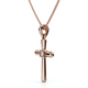 Diamond Solitaire Lab Grown Cross 10k Gold Necklace 3/4" Tall Pendant