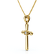 Diamond Solitaire Lab Grown Cross 10k Gold Necklace 3/4" Tall Pendant