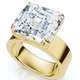 Certified 8Ct Asscher Cut Cigar Band Solitaire Diamond Engagement Ring Lab Grown