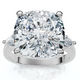 Certified 7 1/3Ct Sharon Square Cushion Diamond Engagement Ring Gold Lab Grown