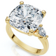 Certified 7 1/3Ct Sharon Square Cushion Diamond Engagement Ring Gold Lab Grown
