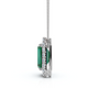 7 1/2Ct Emerald & Diamond Pendant Gold 3/4" Tall 18" Necklace