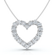 4Ct Diamond Heart Pendant 14k Gold Lab Grown 1 1/10" Tall 18" Necklace