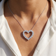 4Ct Diamond Heart Pendant 14k Gold Lab Grown 1 1/10" Tall 18" Necklace