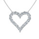 2Ct Diamond Heart Pendant 10k Gold Lab Grown 7/8" Tall Necklace