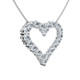 2Ct Diamond Heart Pendant 10k Gold Lab Grown 7/8" Tall Necklace
