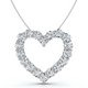 5Ct Diamond Heart Pendant 14k Gold Lab Grown 1 1/5" Tall 18" Necklace