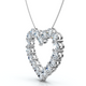 5Ct Diamond Heart Pendant 14k Gold Lab Grown 1 1/5" Tall 18" Necklace