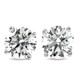 3 CT Round Lab Grown Diamond Screw Back Studs 14K White Gold