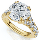 Certified 4Ct Vivian Diamond Engagement Round Diamond Ring 14k Gold Lab Grown