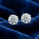 3 Cttw Diamond Studs With Screw Backs 14k White Gold Lab Grown
