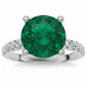 3.20Ct Emerald & Diamond Engagement Ring 14k Gold Lab Grown 9mm Center