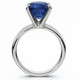 5Ct Cushion Blue Sapphire Solitaire Ring 14k Gold Lab Grown 9MM