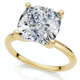 Certified 3Ct Cushion Diamond Solitaire Engagement Ring 14k Gold or Pt Lab Grown