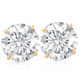 2 1/2 Ct TW (7mm) Round Moissanite Studs 14k Yellow Gold