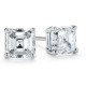 VS 1 1/4 Ct Asscher Cut Solitaire Moissanite Studs Womens Earrings White Gold