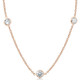 2 Ct Floating Diamond Station Bezel Necklace 14K Rose Gold Lab Grown Diamond 18"