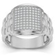 1/4Ct Pave Diamond Men's Wide Ring Lab Grown in White, Yellow, or Rose Gold