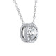 1/2ct Diamond Halo Pendant 14K White Gold Lab Grown