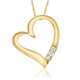 Diamond Pendant Heart Shape Necklace in White, Yellow, or Rose Gold Lab Grown