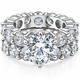 Certified 9Ct Diamond Eternity Engagement Wedding Ring Set 14k Gold Lab Grown