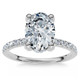1 1/2Ct Oval Diamond Accents Engagement Ring White Yellow or Rose Gold Lab Grown