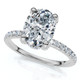 1 1/2Ct Oval Diamond Accents Engagement Ring White Yellow or Rose Gold Lab Grown