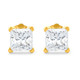 1 1/4Ct Princess Cut Diamond Studs in 14k White or Yellow Gold Lab Grown