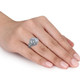 6 1/2Ct Diamond Halo Engagement Ring Lab Grown in 14k White or Yellow Gold