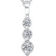 1.00 Ct 3 - Stone Natural Diamond Pendant available in 14K White and Yellow Gold