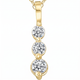 1.00 Ct 3 - Stone Natural Diamond Pendant available in 14K White and Yellow Gold