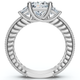 2 3/4CT Princess Cut Three Stone Vintage Diamond Engagement Ring Lab Grown 14k