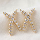 1/2Ct T.W. Diamond Fashion Women's X Shape Lab Grown Earrings 10k Gold Studs