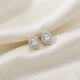 3/4Ct Oval Diamond Halo Earrings in White or Yellow Gold Lab Grown