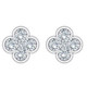 1/2Ct Diamond Earrings Women's Fashion Clover White or Yellow Gold Lab Grown