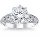 Certified 4 5/8 Ct Pave Diamond Engagement Ring 14k White Gold Lab Grown