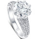 Certified 4 5/8 Ct Pave Diamond Engagement Ring 14k White Gold Lab Grown