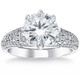 Certified 4 5/8 Ct Pave Diamond Engagement Ring 14k White Gold Lab Grown