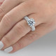4 Ct Pave Round Diamond Engagement Ring in White Gold Lab Grown