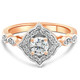 3/4Ct Round Moissanite & Lab Grown Diamond Engagement in Ring Rose or White Gold