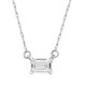 3/4 Ct Emerald Cut Sideways Lab Grown Diamond Pendant 14k Gold Necklace 3/4 Ct Emerald Cut Sideways Lab Grown Diamond Pendant 14k Gold Necklace
