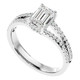 1 1/2Ct Emerald Cut Diamond Engagement Ring White, Yellow or Rose Gold Lab Grown