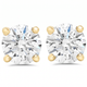 Certified 3Ct TW Diamond Studs 14k Gold Screw Backs Lab Grown