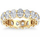 6 Ct TW Oval Cut Moissanite Eternity Ring 14k Yellow Gold Womens Wedding Band