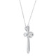 1Ct Cross Solitaire Heart Shape Diamond Necklace Gold Womens Necklace 1" Tall