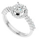 Halo Diamond & Moissanite Engagement Ring in White, Yellow, or Rose Gold