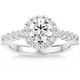 Halo Diamond & Moissanite Engagement Ring in White, Yellow, or Rose Gold